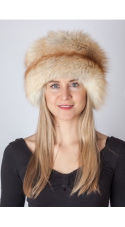 Platinum gold fox fur hat